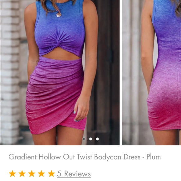 NWOT BodyCon Sleeveless dress front cut twist tie-up SIDE: SMALL - Picture 5 of 9